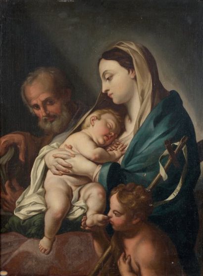 Atelier De Francesco Trevisani (Capo d'Istria, 1656 - Rome, 1746) La Sainte Famille...