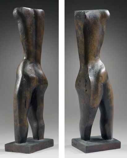 Ossip ZADKINE (1890-1967) Torse de femme, 1935 Épreuve en bronze patiné, signée et...