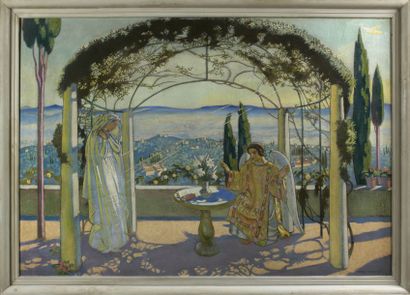 Maurice DENIS (1870-1943) L'Annonciation à Fiesole, 1919 Huile sur toile, signée...