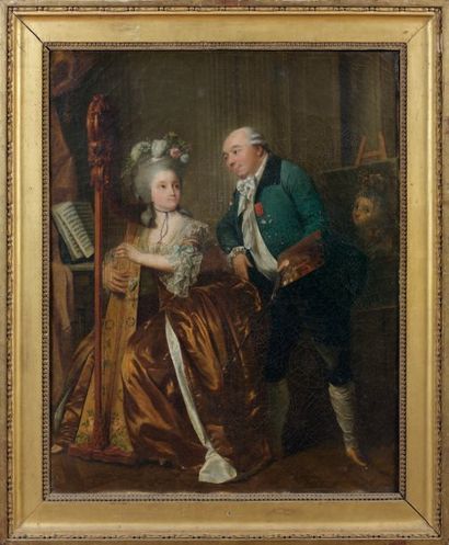 ÉCOLE FRANÇAISE du XVIIIe siècle Portrait du marquis et de la marquise de Chambry...
