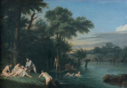 Entourage de Jean-Baptiste LALLEMAND (vers, 1710-1803) Le bain des nymphes de Diane...