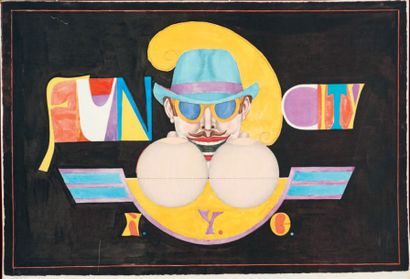 RICHARD LINDNER 
Trois planches de la suite Fun City, 1971, lithographies en couleurs,...
