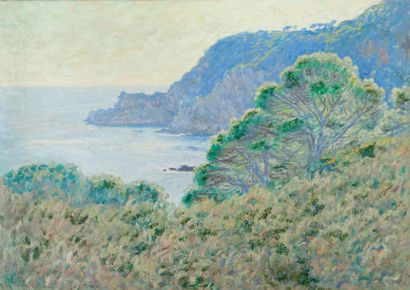 Jean Francis AUBURTIN (1866-1930) 
La Grand Cale, Porquerolles, 1895
Huile sur toile,...