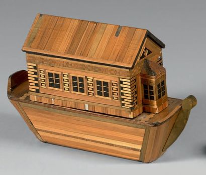 null Maison flottante dite «Arche de Noé» avec fenêtres simulées.
Travail nordique...