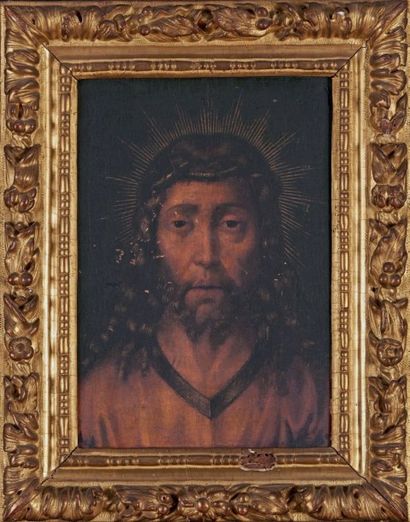 ÉCOLE FLAMANDE, d'après Albrecht BOUTS Tête de Christ
Huile sur panneau.
35,5 x 23...