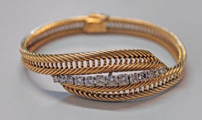 Bracelet souple en or jaune 750 millièmes...