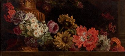 ÉCOLE FRANÇAISE du XIXe siècle, d'après Jean-Baptiste MONNOYER Guirlande de fleurs...