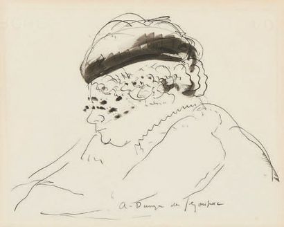 André DUNOYER DE SEGONZAC (1884-1974) Femme à la voilette
Dessin à l'encre, signé...