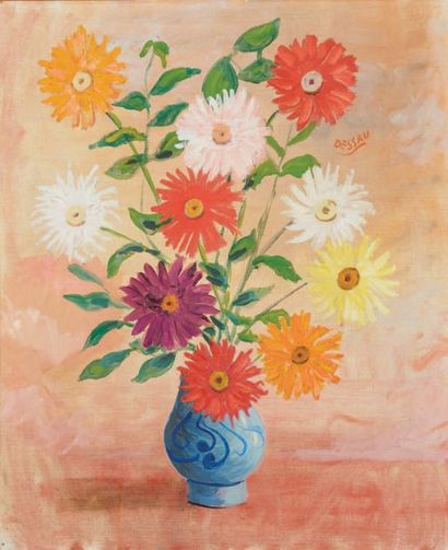 Paul Lucien DESSAU (1909-1999) Bouquet de fleurs
Huile sur toile, signée vers le...