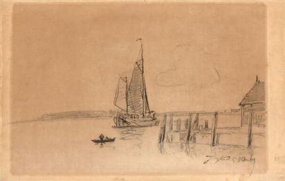 Johan Barthold JONGKIND (1819-1891) Dordrecht, l'embarcadère, 1869
Dessin au crayon...