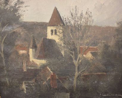 Pierre LADUREAU (1882-1975) L'église
Huile sur toile, signée en bas à droite.
50...