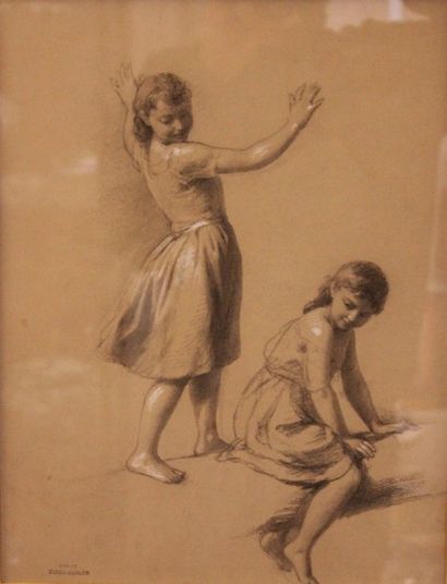 Fritz ZUBER-BUHLER (1822-1896) - Étude de petite fille
Dessin au crayon noir et à...