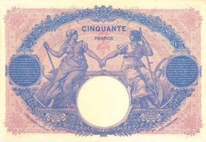 null LOTS:
50 F bleu et rose type 1889. 4 billets des 26/07/1909, 28/07/1913, 20/01/1914...