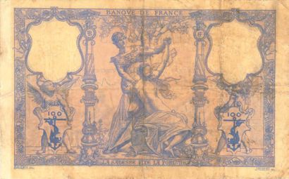 null 100 F bleu et rose type 1888. Billet du 6/12/1888, date recherchée.
Fay. 21-1....
