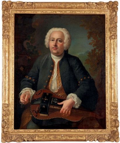 École FRANÇAISE du XVIIIe siècle 
Portrait d'homme jouant de la vielle
Huile sur...