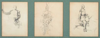 Edouard DETAILLE (1848-1912) 
Études de cavaliers
Suite de six études au crayon.
Présentées...