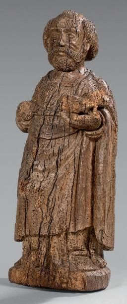 null Statue en bois représentant un saint apôtre tenant un livre.
XVIe-XVIIe siècle.
Hauteur:...