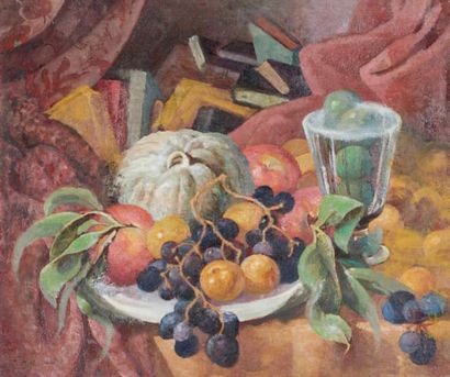 François BABOULET (1914-2010) Nature morte au melon
Les fruits
Deux huiles sur toile,...