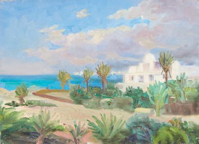 François BABOULET (1914-2010) Riad en bord de mer
Huile sur toile.
24 x 33 cm