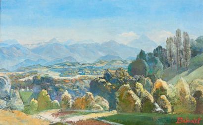 François BABOULET (1914-2010) Vue des Pyrénées
Huile sur toile, signée en bas à droite.
38...