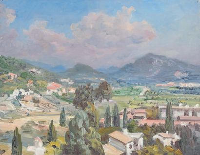 François BABOULET (1914-2010) Vue de montagne
Neuf huiles sur toile, deux signées...