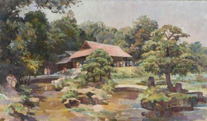 François BABOULET (1914-2010) Kyoto, le Jardin de Katsura
Huile sur toile, titrée...