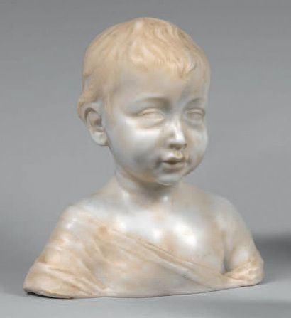 D'après Desiderio da Settignano Buste d'enfant en marbre blanc
Italie, souvenir du...