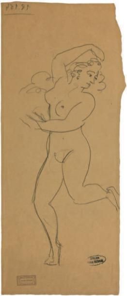 André DERAIN (1880-1954) La danse
Dessin au crayon noir sur papier calque, porte...