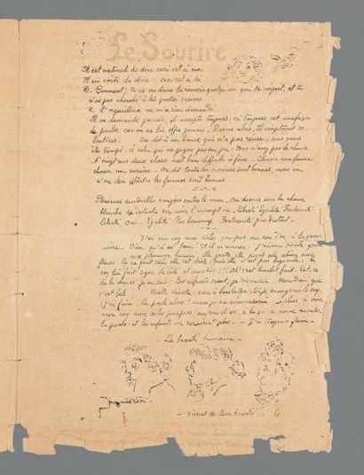 Paul GAUGUIN Le Sourire, journal sérieux, numéro 2, 19 septembre 1899, reproduction...