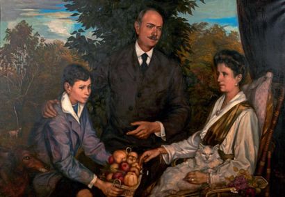 Emile BERNARD (1868-1941) Portrait de famille, 1920
Huile sur toile, signée et datée...