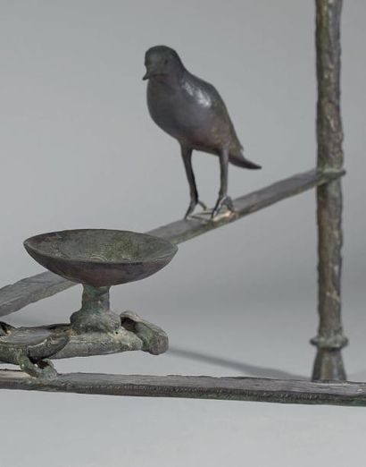 Diego GIACOMETTI (1902-1985) 
Grande table basse « aux crapauds avec raton, pigeon...