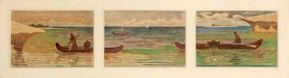 Henry de MONFREID (1879-1974)(nos 29 à 89) Pêcheurs de perles en Mer Rouge, 1927...