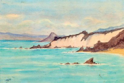 Henry de MONFREID (1879-1974)(nos 29 à 89) Côte de la Mer Rouge, vers 1925
Aquarelle...