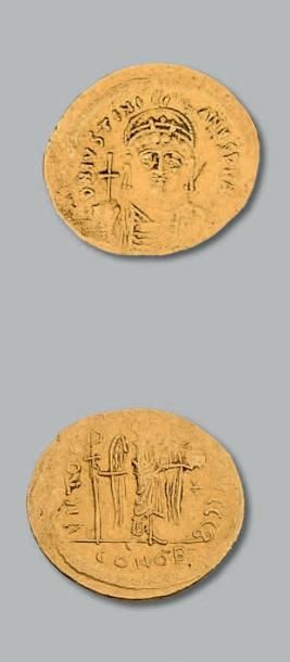 null JUSTINIEN Ier (527-565) Solidus. Constantinople. 4,50 g.
Son buste de face....