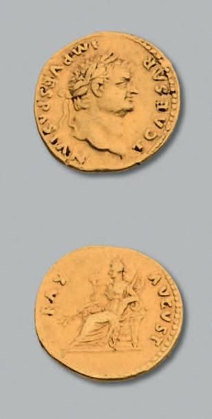 null TITUS (79-81)
Aureus. Rome (75-79). 6,86 g.
Sa tête laurée à droite.
R/ La Paix...