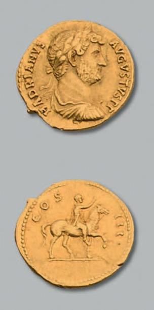 null HADRIEN (117-138)
Aureus. Rome (128). 7,35 g.
Son buste lauré, drapé et cuirassé...