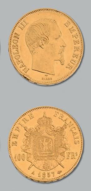null SECOND EMPIRE (1852-1870) 100 francs or, Napoléon III tête nue. 1857. Paris.
G....