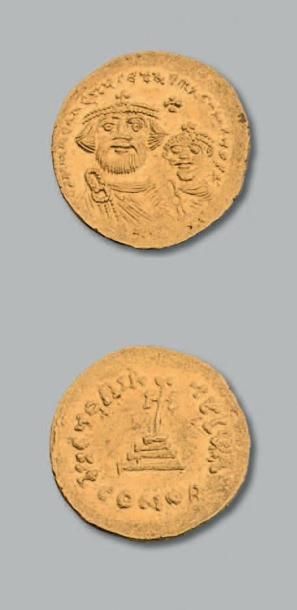 null HERACLIUS et HERACLIUS CONSTANTIN (610-641) Solidus. 4,52 g.
Les deux bustes...