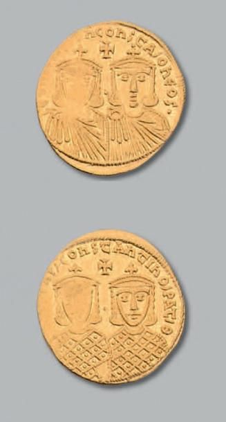 null LÉON IV et CONSTANTIN VI (775-780) Solidus. 4,42 g.
Bustes de Léon IV et Constantin...