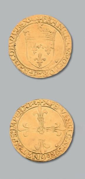 null FRANÇOIS Ier (1515-1547) Écu d'or au soleil, Ier type. Lyon.
D. 769. TB à T...