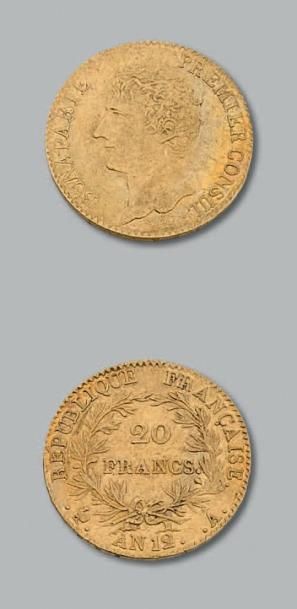 null CONSULAT (1799-1804) 40 francs. An 12. Paris.
20 francs. An 12. Paris.
G. 1080...