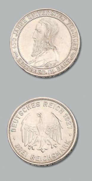 null RÉPUBLIQUE de WEIMAR (1919-1933) 3 Reichsmark Aigle. 1931. Berlin.
2 Reichsmark...