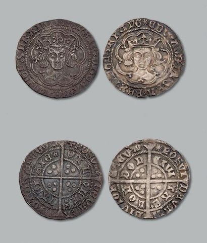 null HENRY VI (1422-1461)
Gros. Calais.
Joint gros de Londres d'Edouard IV (1461-1470).
Les...