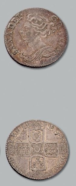 null ANNE (1702-1714) Demi couronne. 1704.
Shilling: 2 exemplaires. 1709 et 1712.
Six...