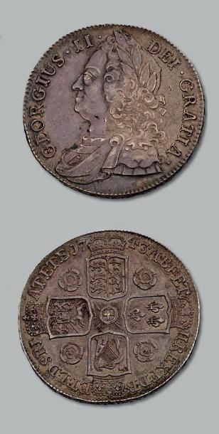 null GEORGE II(1727-1760) Couronne. 1743. S. 3688. TTB à superbe.