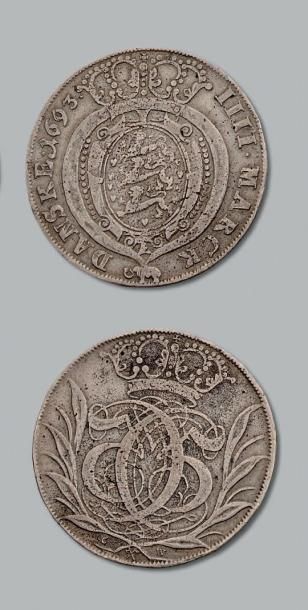 null FRÉDÉRIC IV (1699-1730) Krone: 2 exemplaires. 1693 (palmes) et 1694 (lauriers).
Joint...