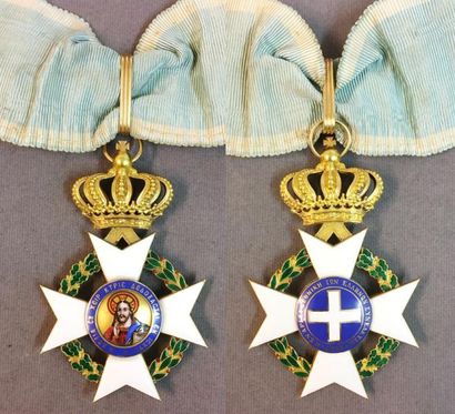 null Grèce - Ordre du Sauveur, croix de commandeur du deuxième type en or et émail,...