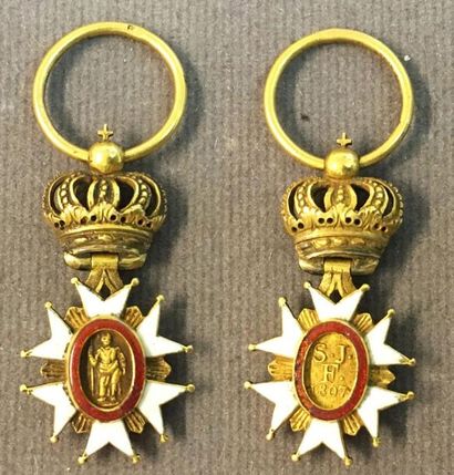 null Italie, grand-duché de Toscane - Ordre de Saint-Joseph, miniature d'une croix...