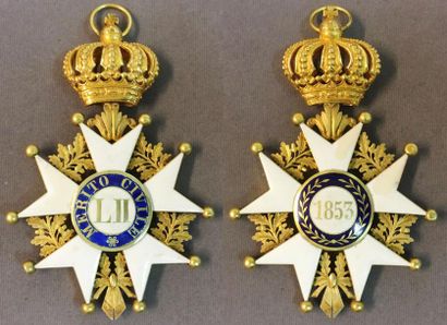 null Italie, grand-duché de Toscane - Ordre du Mérite Civil, fondé en 1853, bijou...