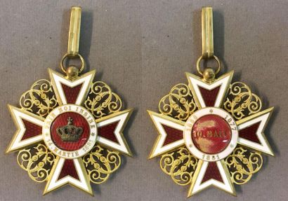 null Roumanie - Ordre de la Couronne, fondé en 1881, croix de commandeur du premier...